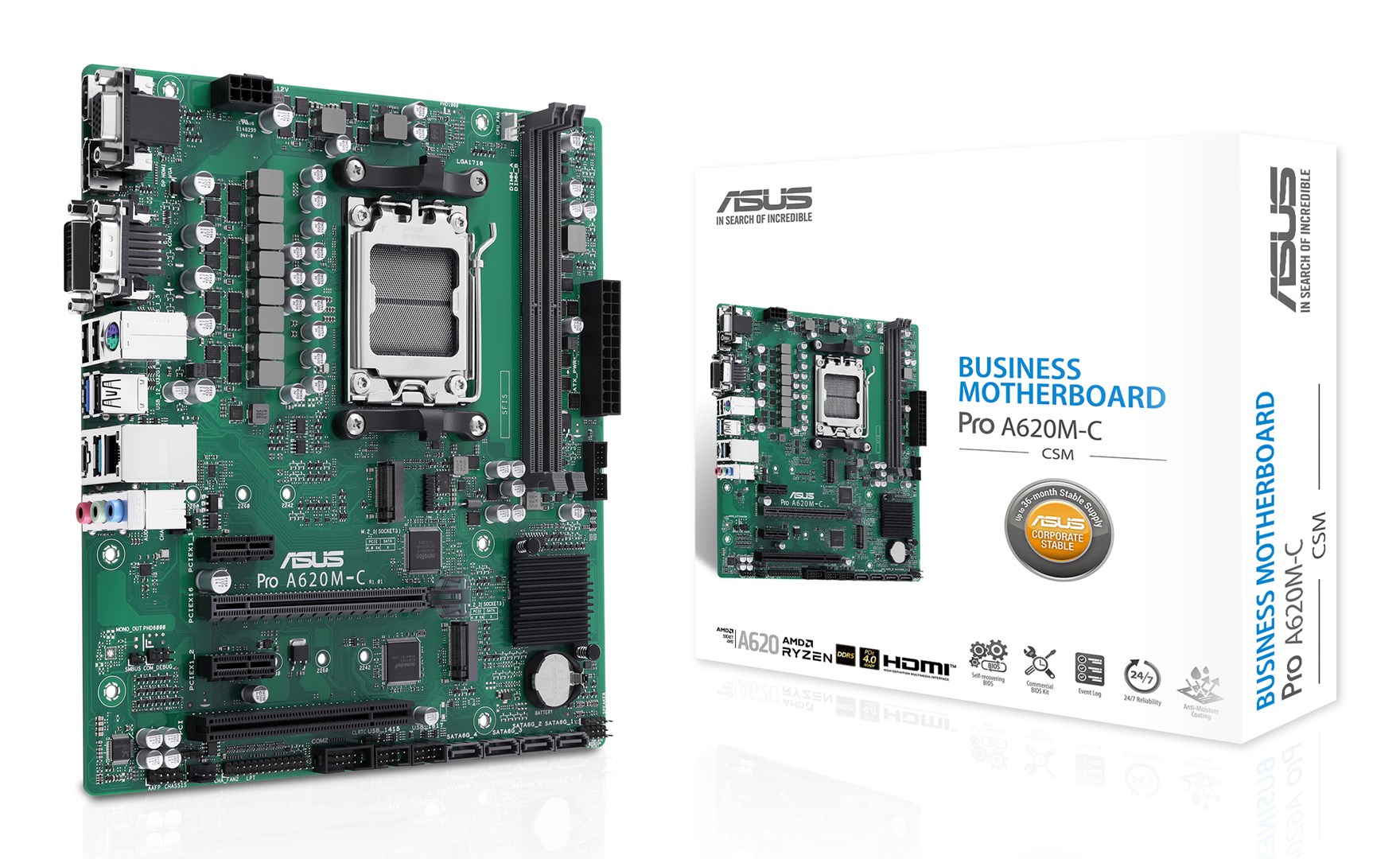 ASUS PRO A620M-C-CSM AMD A620 Socket AM5 micro ATX