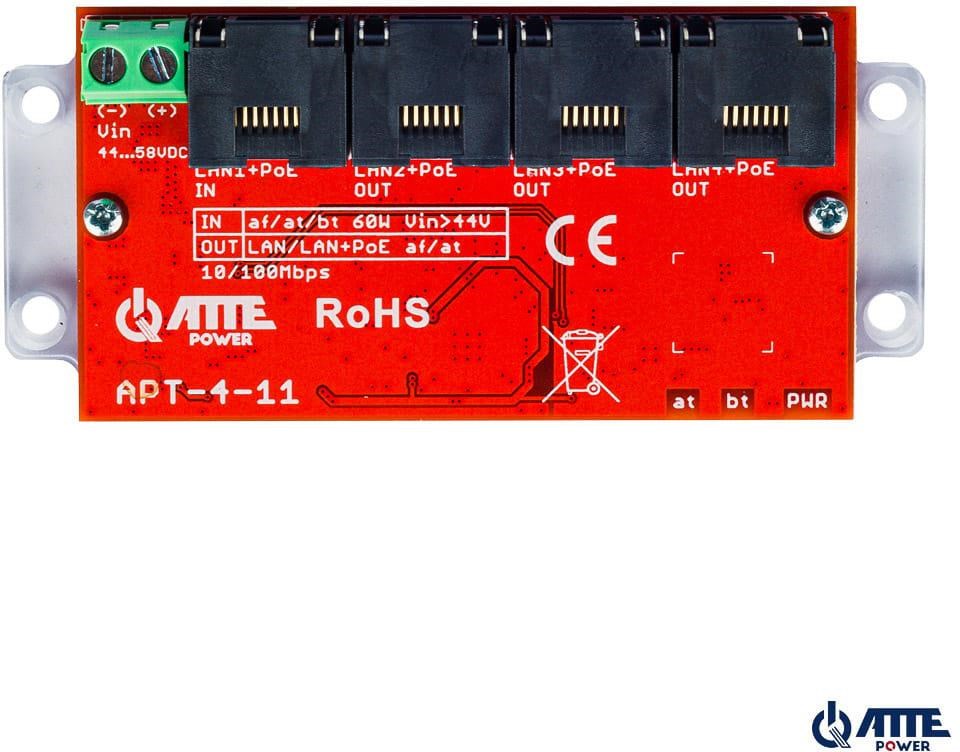 ATTE APT-4-11 PoE Switch 4 Port 10/100Mbps Extender