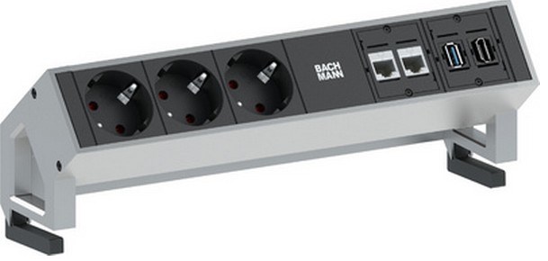 Table Socket 3-Way Inox