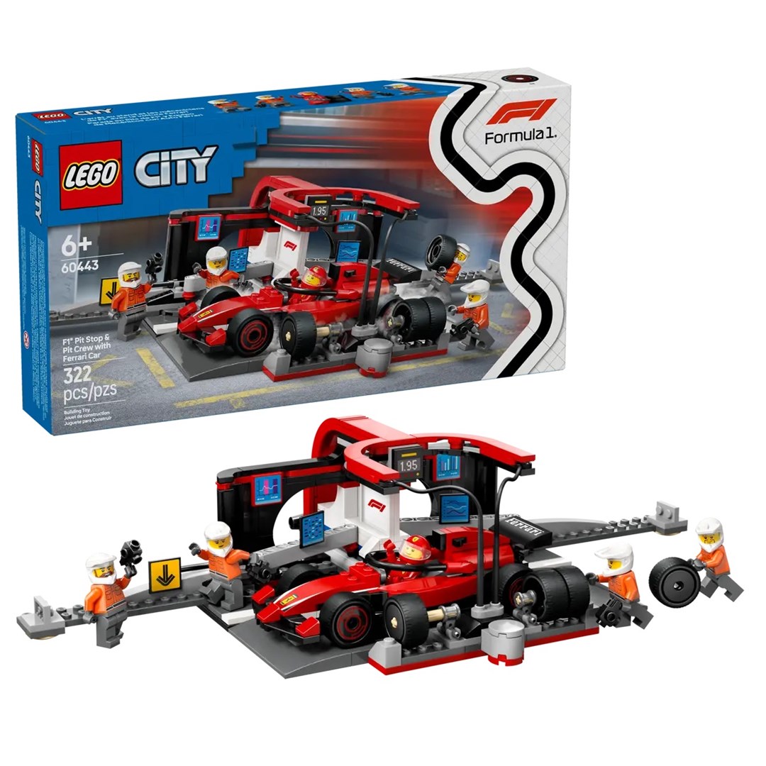 LEGO CITY 60443 F1 - Pit Stop Pit Crew With Ferrari Car