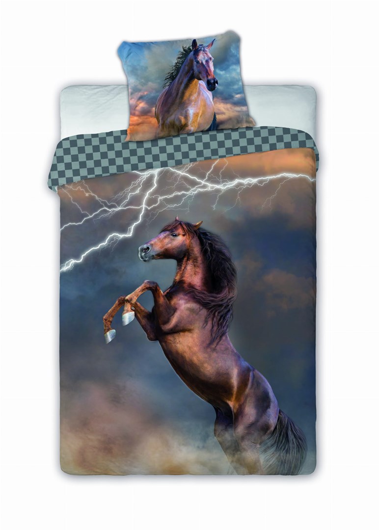 HORSES PIORUN Youth Bedding 140x200cm Pillow 70x90cm