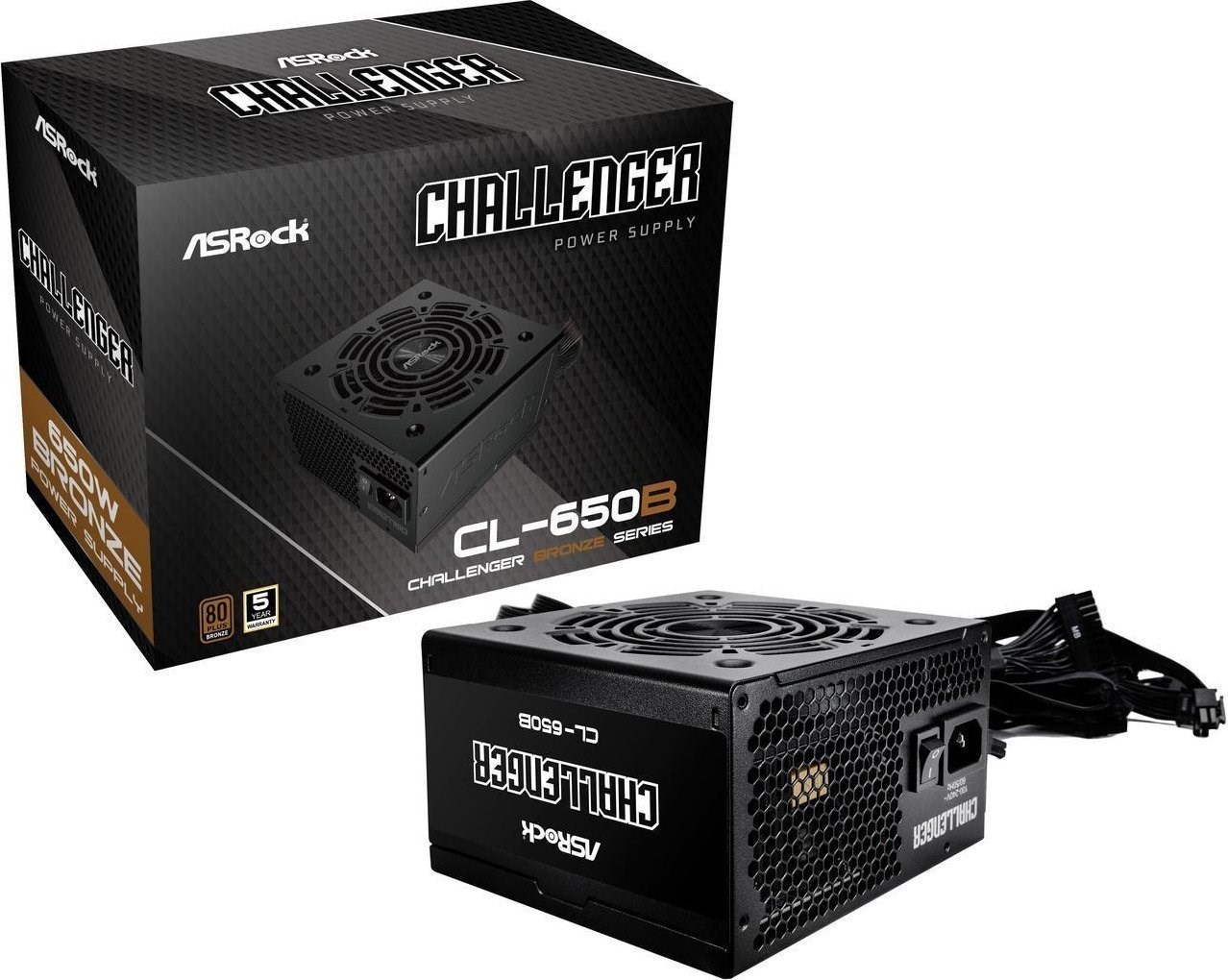 Asrock Challenger CL-650B power supply unit 650 W 20+4 pin ATX ATX Black