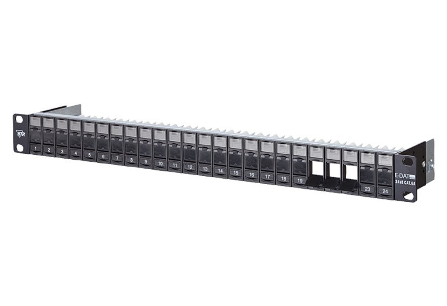 Module 19 Zoll Modultrger 1HE 24 Port Black Leer