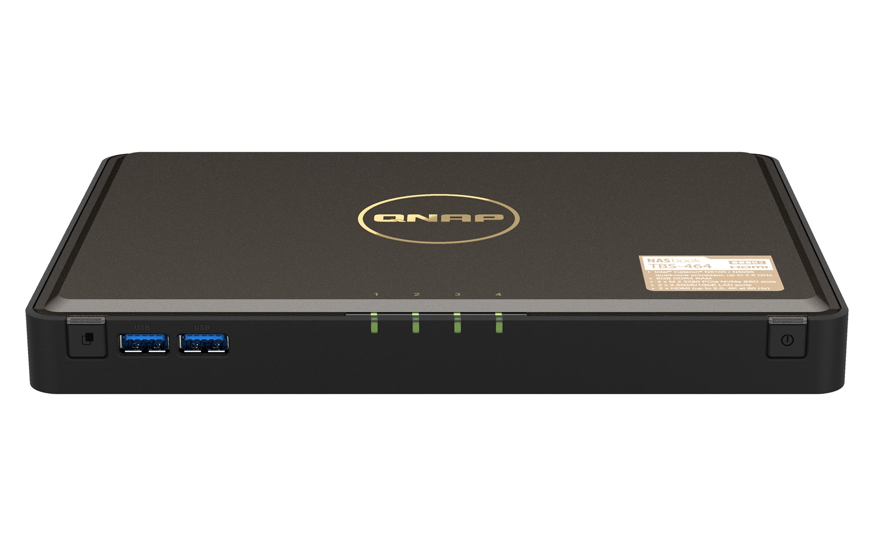 QNAP TBS-464 NAS Desktop Intel® Celeron® N5105 8 GB DDR4 0 TB QNAP Turbo System Black