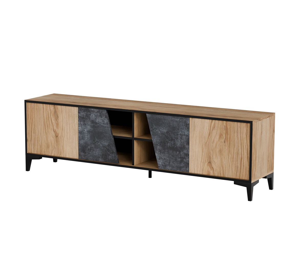 Cama 4D RTV Cabinet OVO 180x38xH53 Oak/Concrete