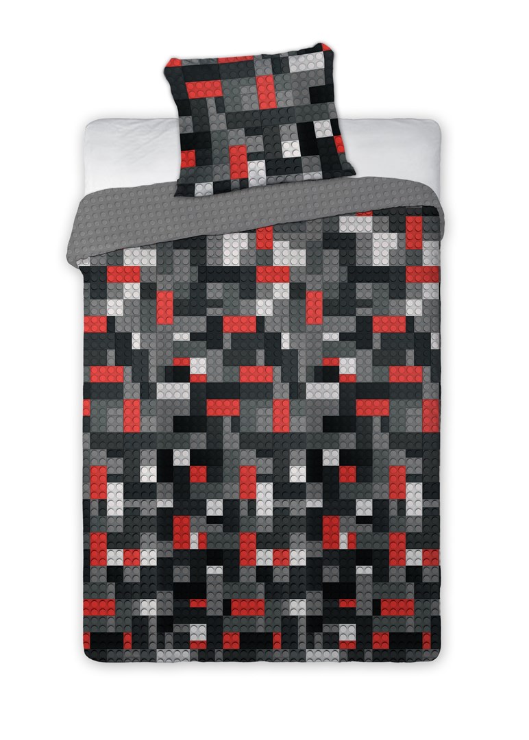 YOUTH BEDDING LEGO BRICKS SET 140X200CM PODUSZKA 70X90CM