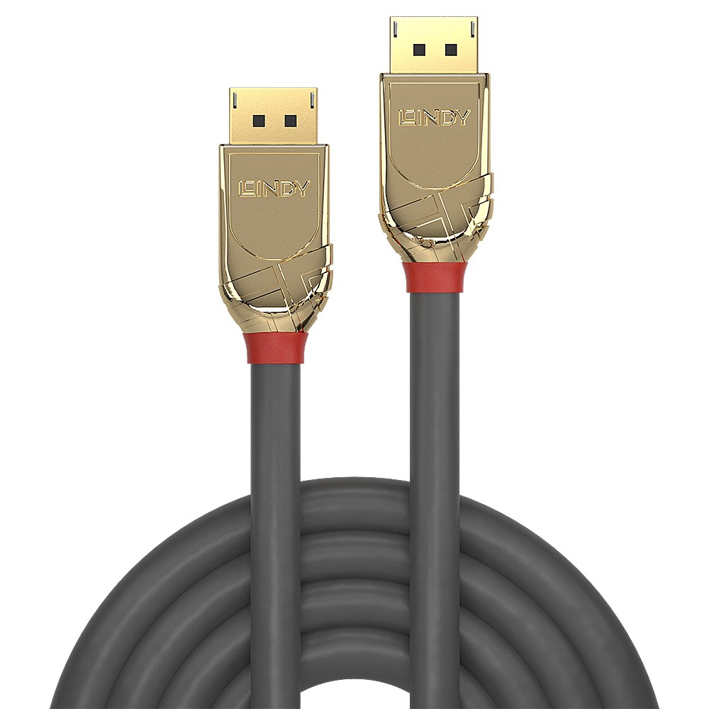 Lindy 20m DisplayPort 1.2 Cable, Gold Line