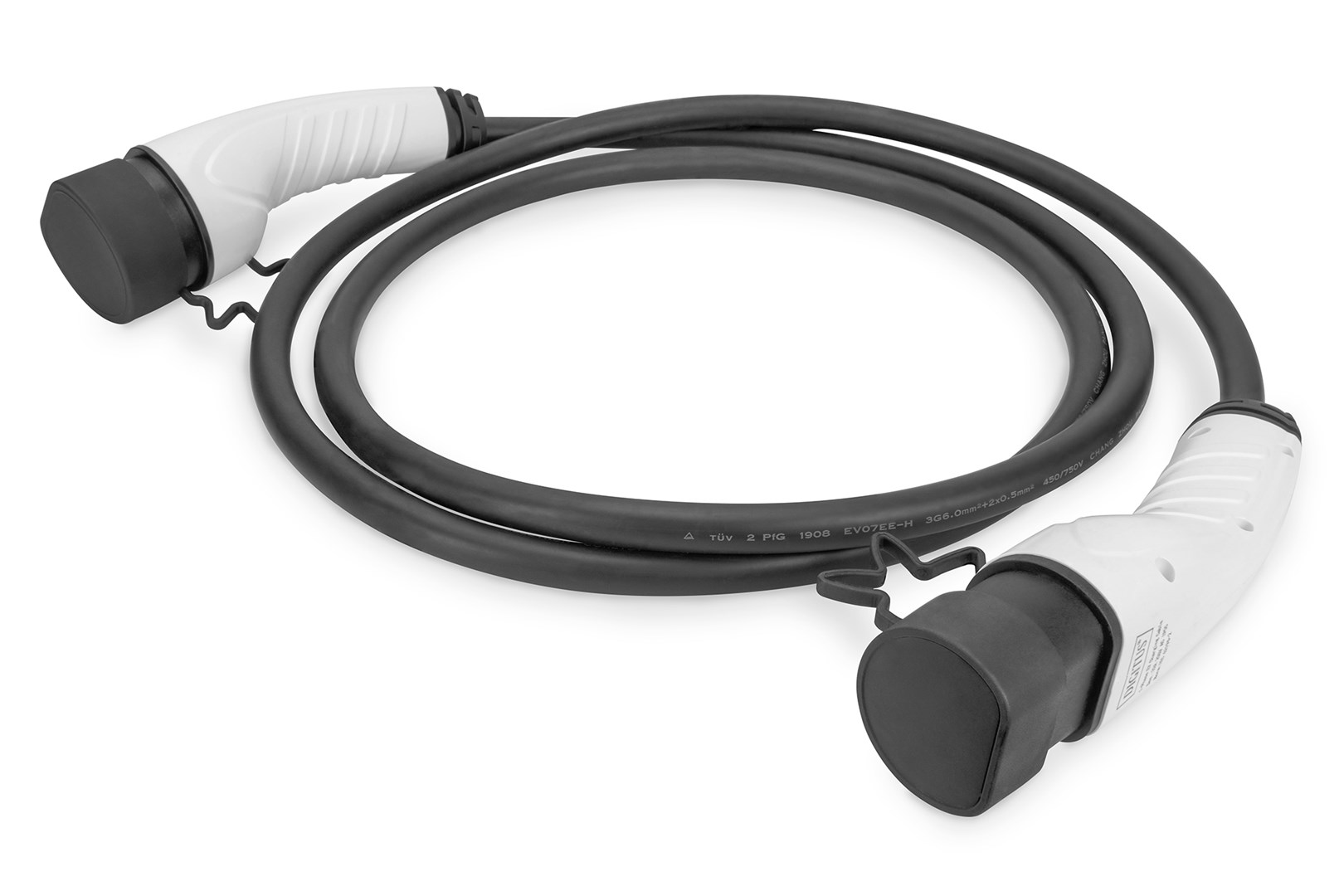 KFZ-Ladekabel FüR Elektroautos PHEV – 5 M – Type 2 Auf Type 2 – Mode 3 - 1-Phasig – 32 A – 7,4 KW – Black