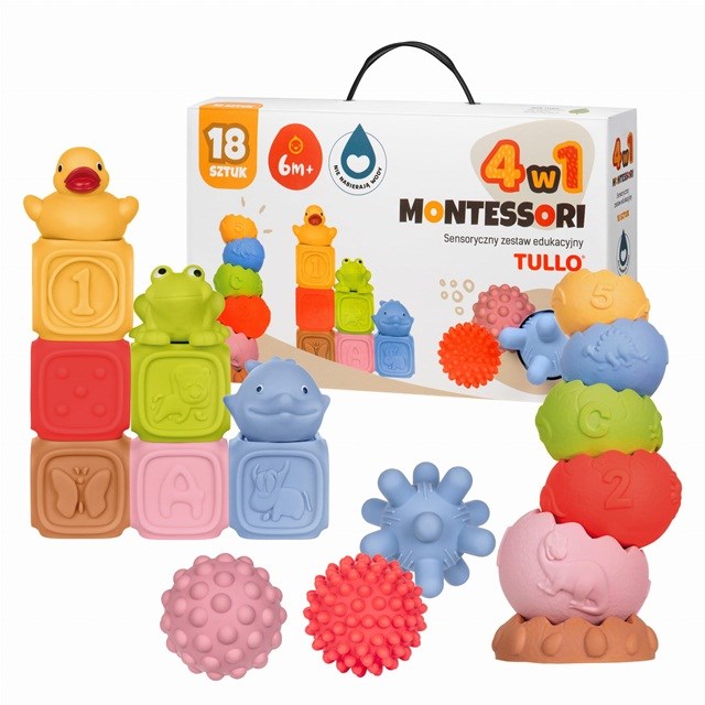 TULLO Sensory Blocks – Montessori Educational Set 18 Pieces