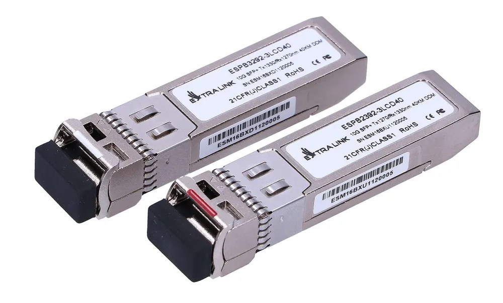 Extralink SFP+ WDM Module SFP+ 10G 10Gbps 1270/1330nm, single mode, 40km, LC, DOM, pair