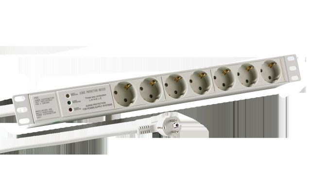 Splitter 2m 7x Socket Indoor Light Grey