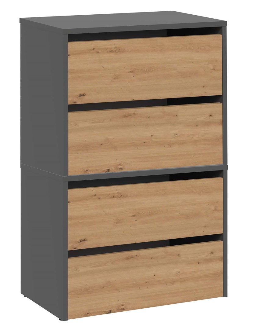 Topeshop MODO X2 ANT/ART Shoe Organizer Closed Anthracite Oak