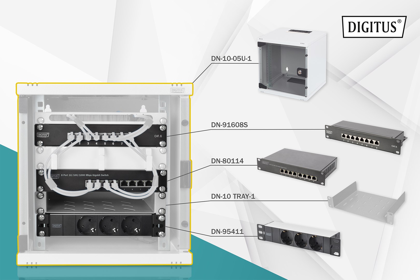 Digitus Wall-mounted housing 254 mm (10") - 312x300 mm (WxD)