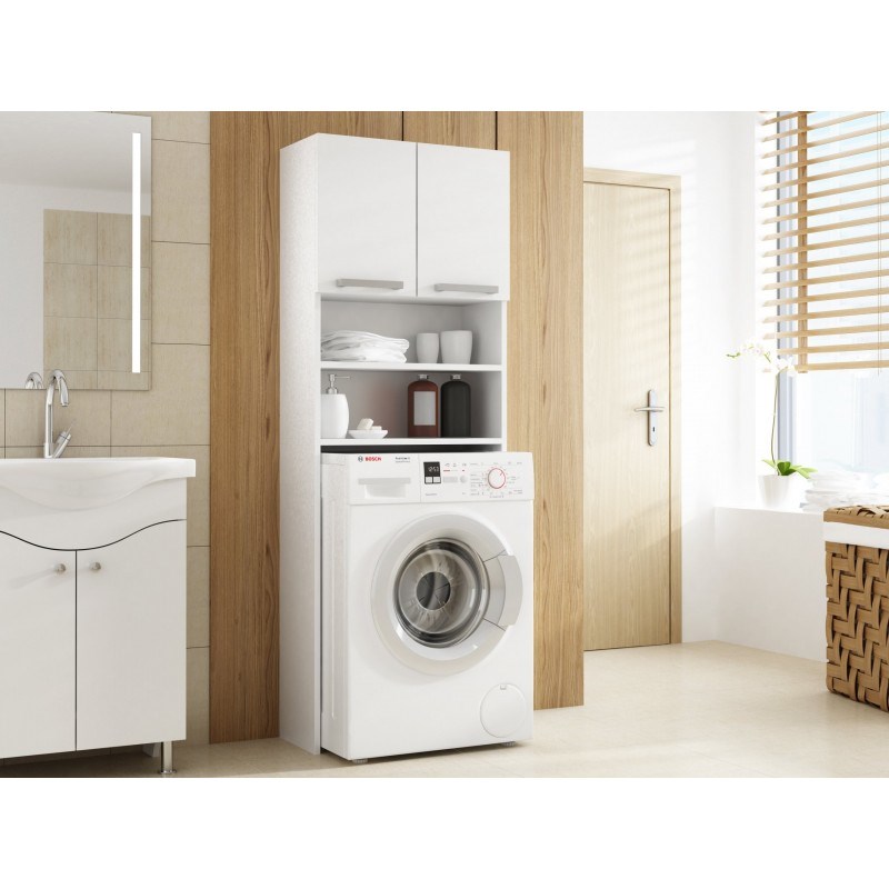 Topeshop PRALKA POLA BIEL Bathroom Storage Cabinet White