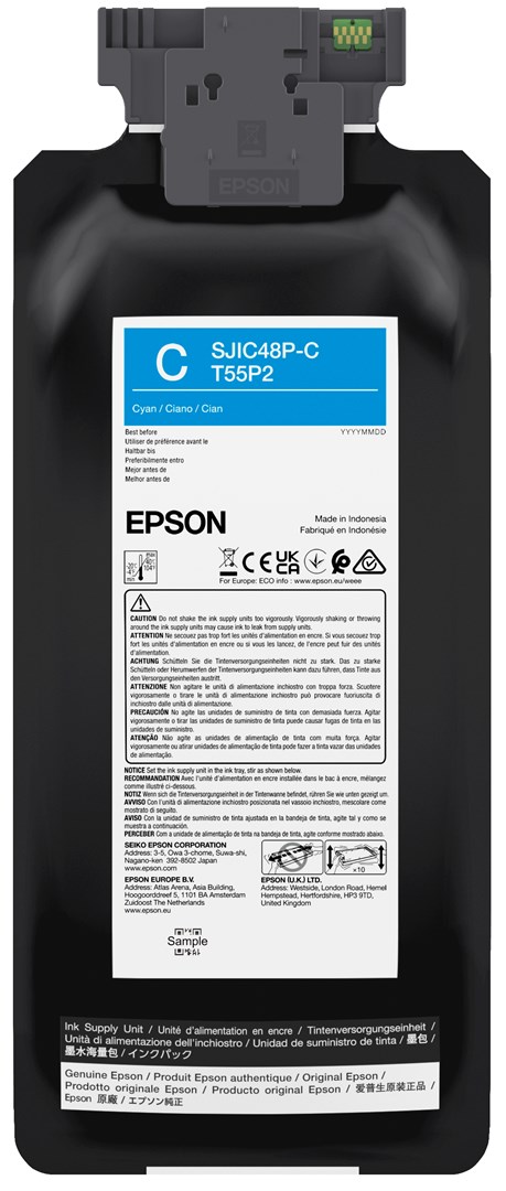 Epson SJIC48P-C Cyan ink cartridge for ColorWorks C8000e