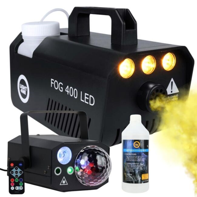 LIGHT4ME GIG Set 1 - Set (Smoke Machine 1 Litre Smoke Fluid 4-In-1 Lighting Effect)