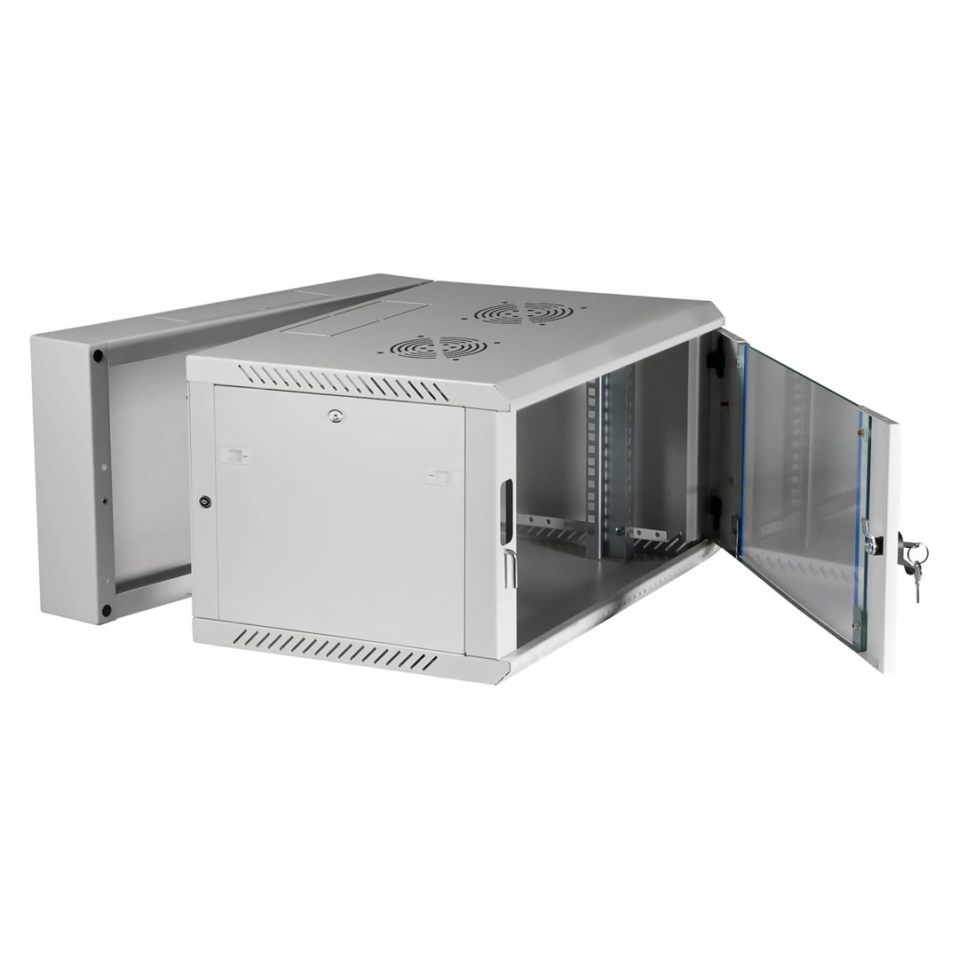 Extralink Rackmount Cabinet 6U 600x600 AZH Gray Wall Mounted Swing Type