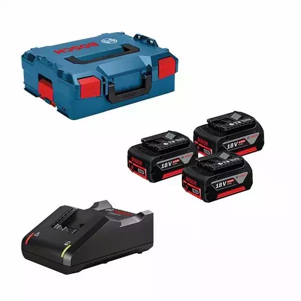 BOSCH. BATTERY 18V 5 0Ah X3 CHARGER GAL 18V-40 LB