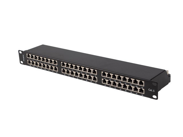 PATCH PANEL 48 PORT 1U 19 CAT.5E FTP SHIELDED BLACK LANBERG