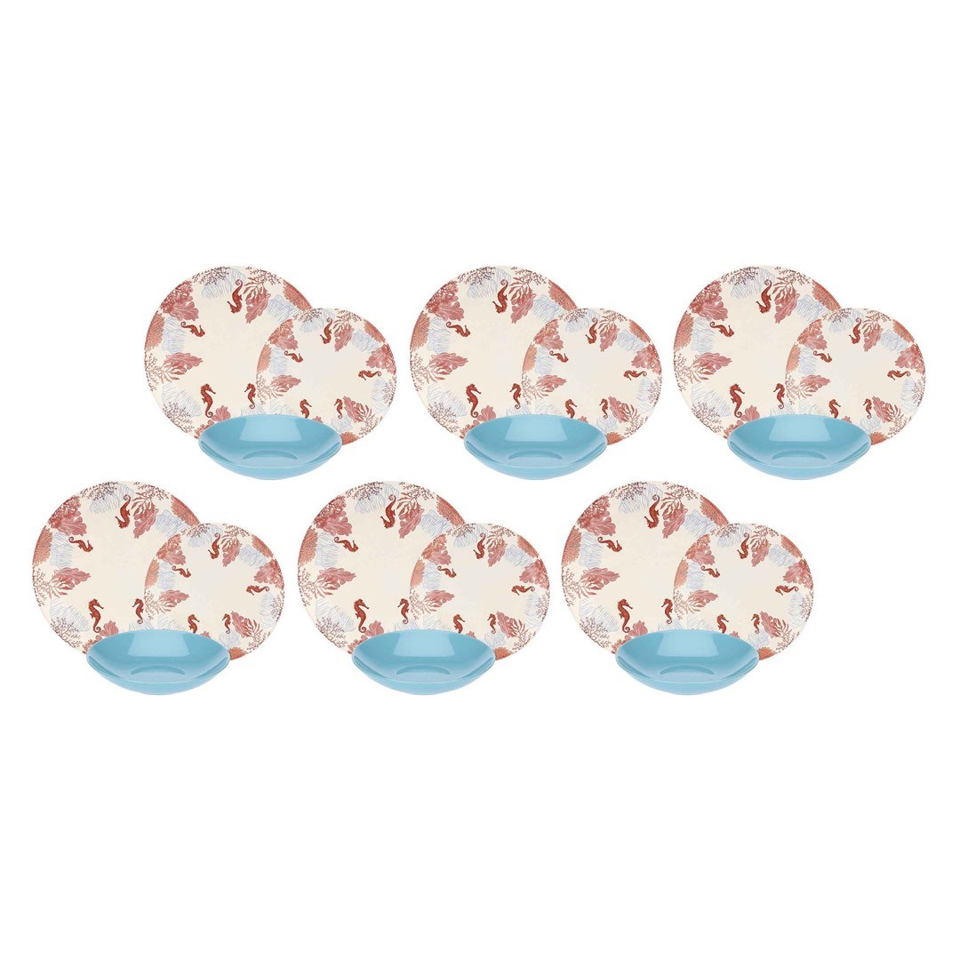 ROSE TULIPS SEABED Dinner Service For 6 People