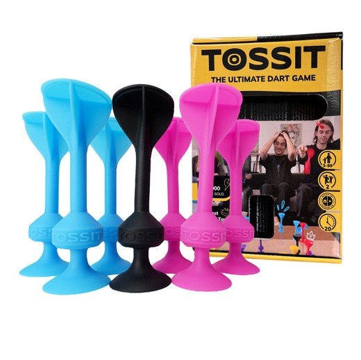 Dart Game With Silicone Suction Cups TOSSIT Starter Set – Blue And Pink