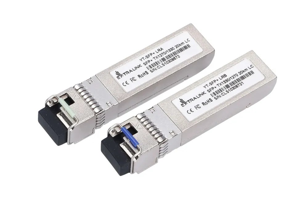 Extralink SFP+ WDM Module SFP+ 10G 10Gbps 1270/1330nm, single mode, 20km, LC, DOM, pair, dedicated for HP/ARUBA