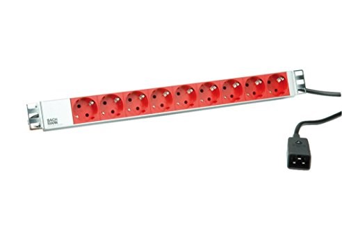 BACHMANN 19" Steckdosenleiste 9x Safety Contact C20-Stecker, Aluminium