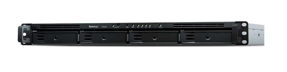 Synology RX418 disk array 0 TB Rack (1U) Black, Grey