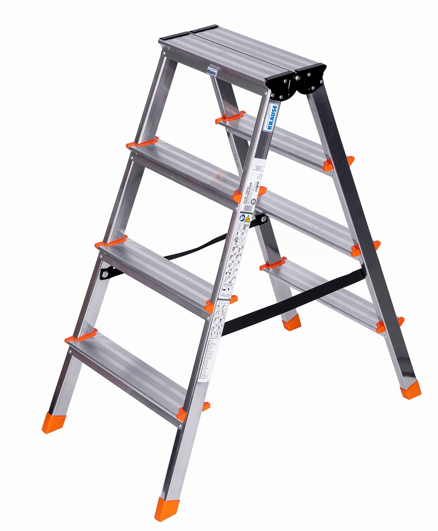 Krause Dopplo Double-Sided Step Ladder Silver
