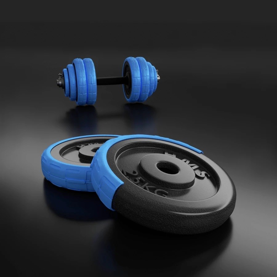 HMS SGG30 BAR 2-In-1 Weight Set (Barbell And Barbells) 30 Kg