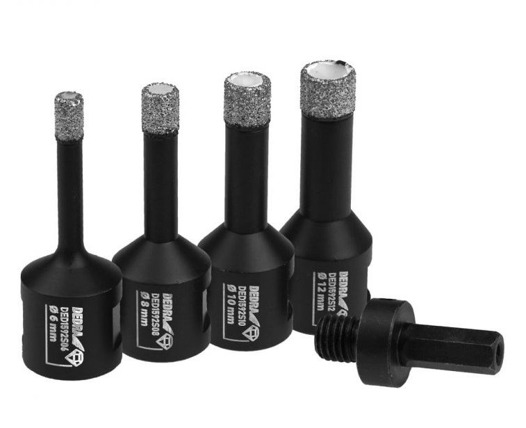 Set Of Diamond Hole Saws 6 8 10 12mm Adapter