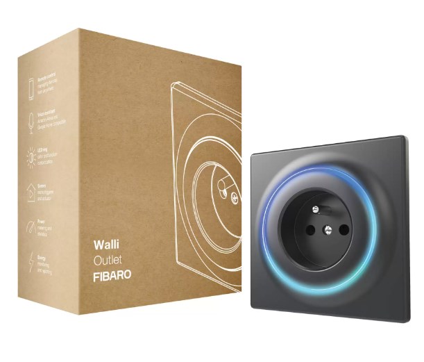 Fibaro Walli Smart Electrical Socket FGWOE-011-8 Wallli Outlet Anthracite