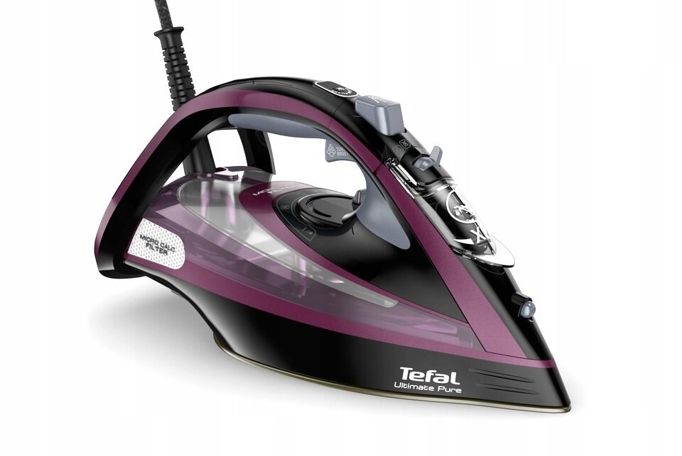 Tefal Ultimate Pure FV9835 iron Dry & Steam iron Durilium Autoclean soleplate 3000 W Purple