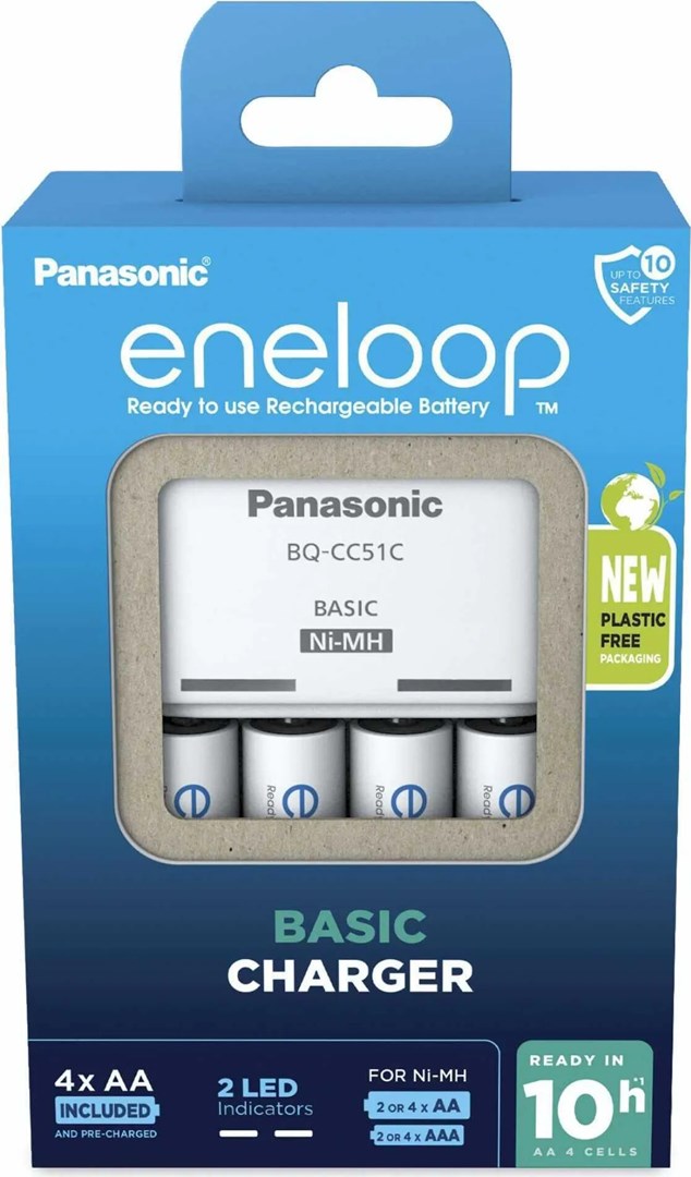 Battery Charger PANASONIC Eneloop Basic BQ-CC51 4x AA 2000 MAh (K-KJ51MCD40E)