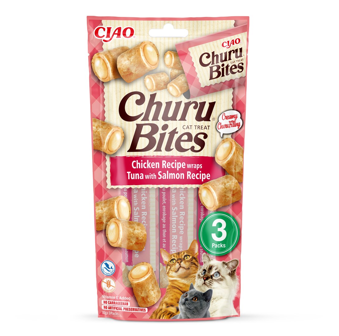 INABA Churu Bites Chicken With Tuna And Salmon - Cat Treats - 3x10 G