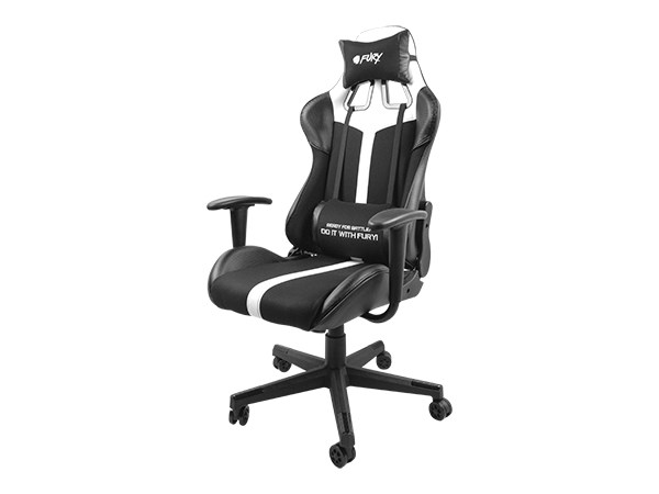 FURY Avenger XL Universal Gaming Chair Padded Seat Black White
