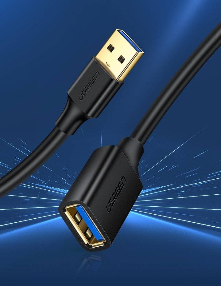 Ugreen Extension Cable Adapter USB 3.0 (Female) To USB 3.0 (Male) 1 M (Black)