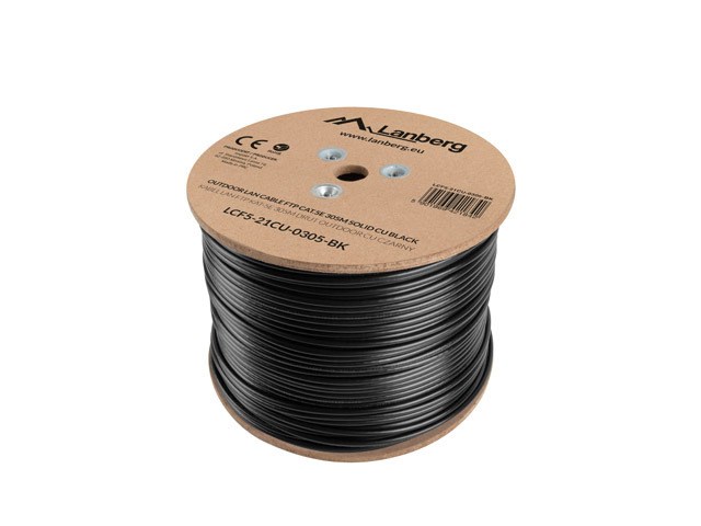 Lanberg LCF5-21CU-0305-BK networking cable Black 305 m Cat5e F/UTP (FTP)