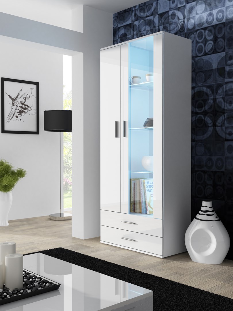 Cama Display Cabinet SOHO S6 2D2S White/White Gloss