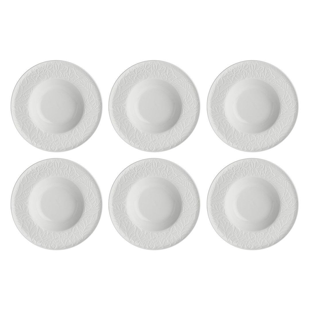 Set Of 6 Bosco Soup Plates - White 23 Cm