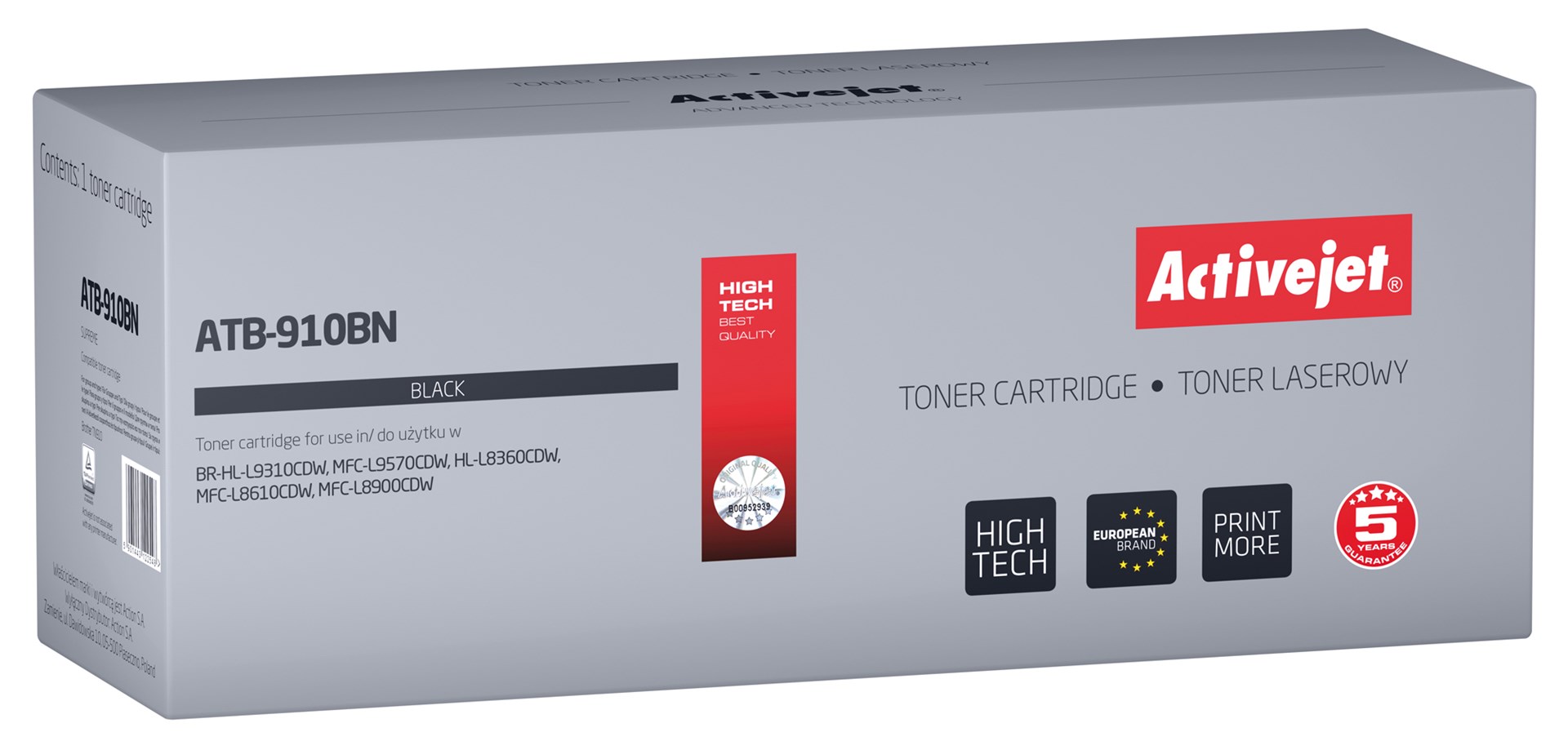 Activejet toner ATB-910BN (replacement Brother TN-910BK; Supreme; 9000 pages; black)