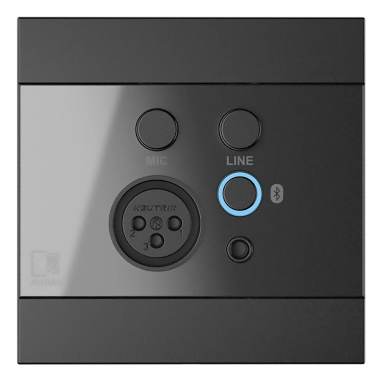 AUDAC WP225/B Wall Panel XLR Mic 3.5 Mm Jack Bluetooth Black