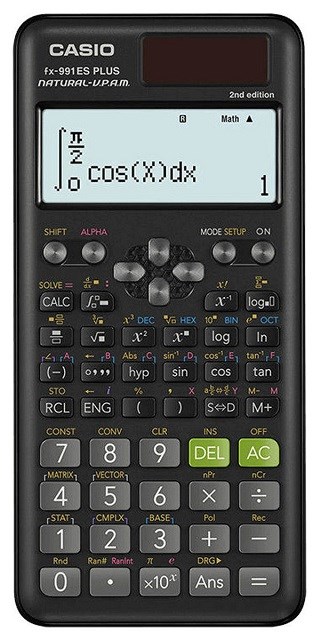 CASIO CALCULATOR SCIENTIFIC FX 991ES PLUS 2 BLACK 12-DIGIT DISPLAY