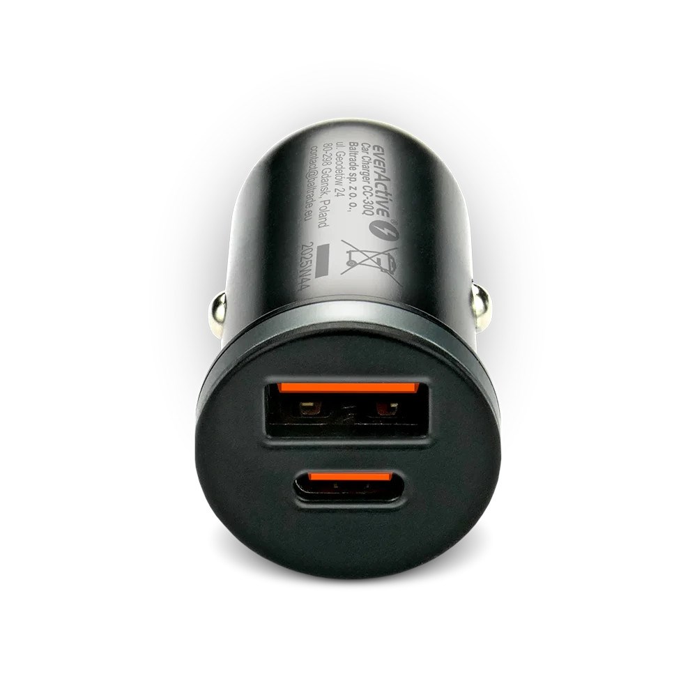 Car Charger EverActive CC-30Q USB USB-C QC 3.0 PD 35W