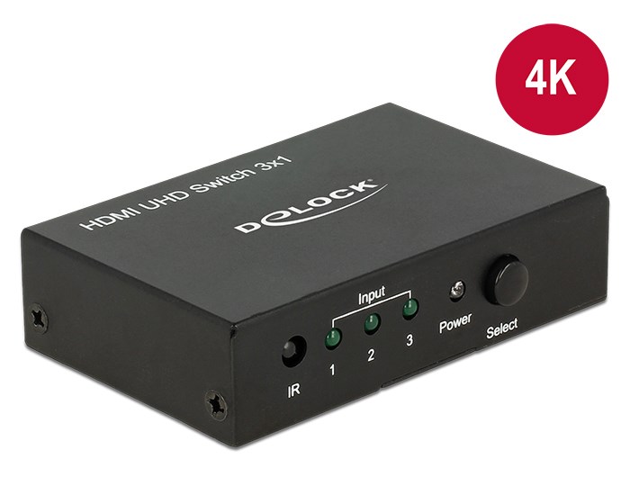 Delock HDMI UHD Switch 3xHDMI IN 1xHDMI Out