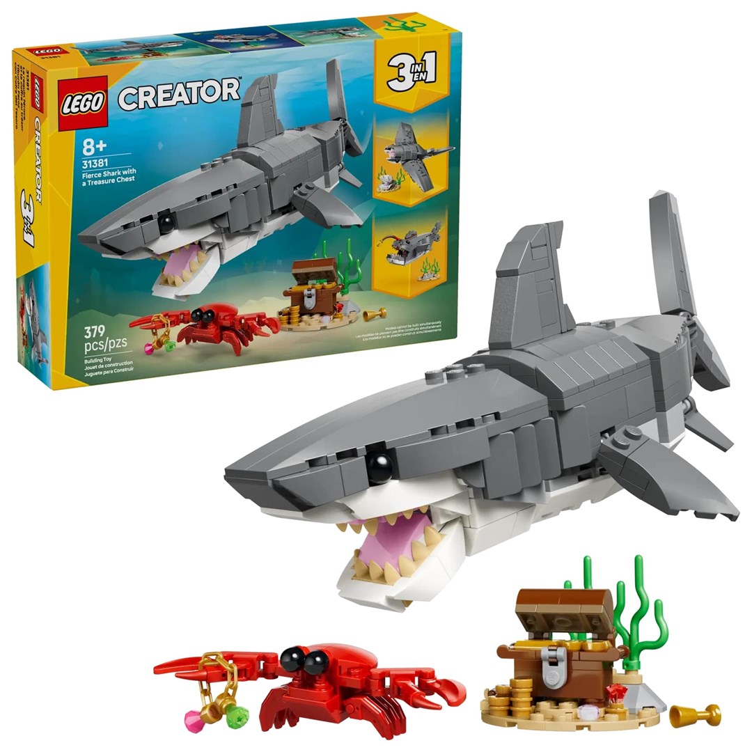 LEGO 31381 Creator 3-In-1 Wilder Hai Mit Schatztruhe
