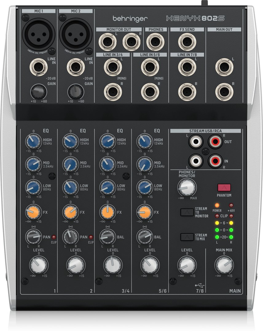 Behringer Xenyx 802S 2 Channels Black Silver