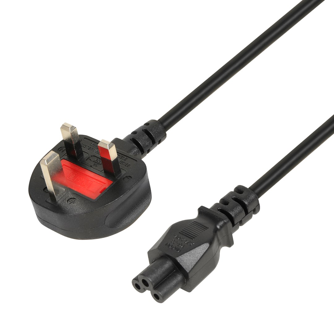 IBOX Power Cable For Laptops (Clover) VDE 1.8m UK Plug