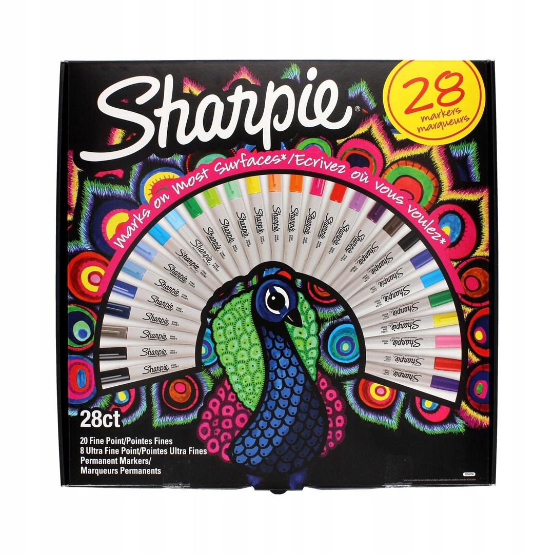 Permanent Marker Set Sharpie - 28 Colors Peacock