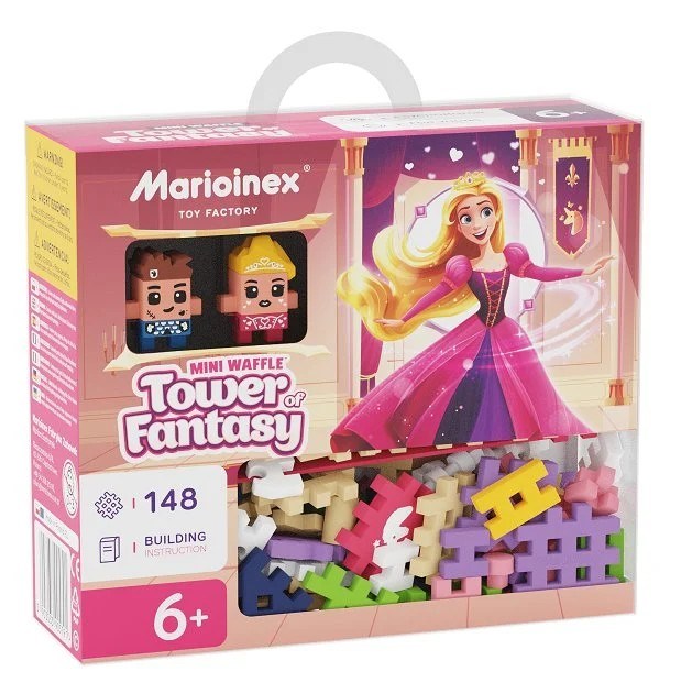MARIOINEX Mini Waffle Princess Fantasy Tower Building Blocks 148 Pieces